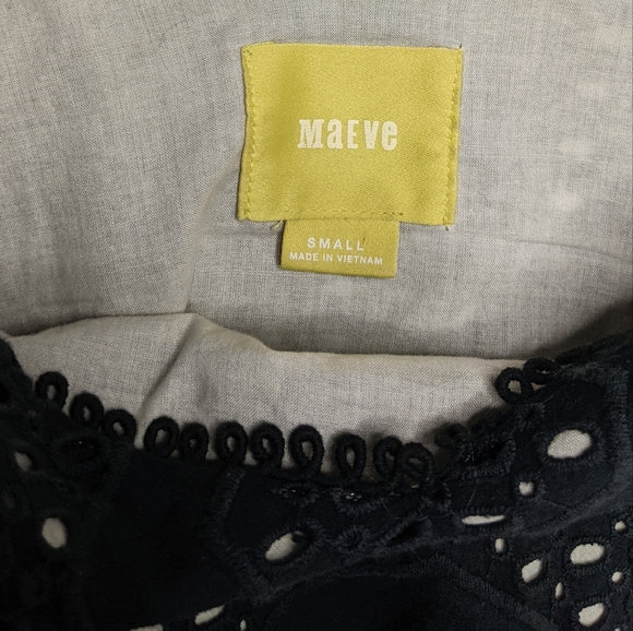 ANTHROPOLOGIE Maeve Black Eyelet Lace Swing Dress Sz S - Picture 14 of 16